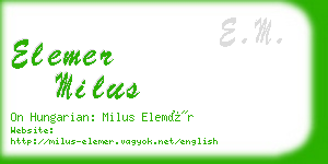 elemer milus business card